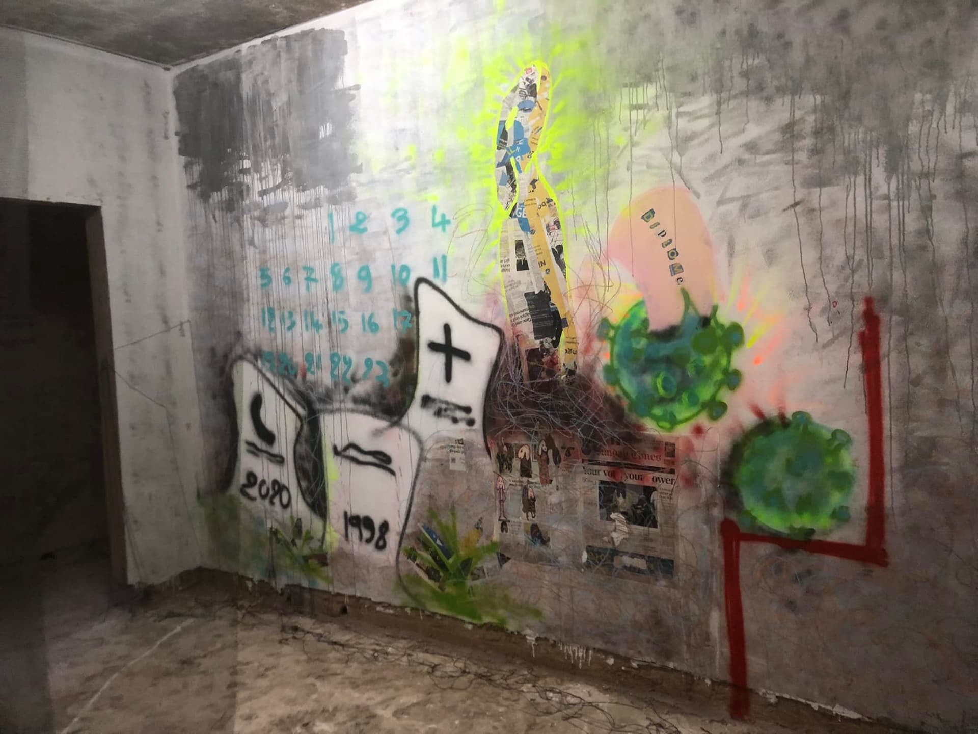 street art, grafitti, tag, corona virus
